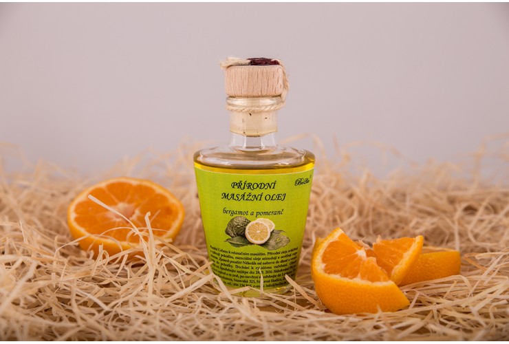 Natural massage oil (90 ml) - bergamot and orange