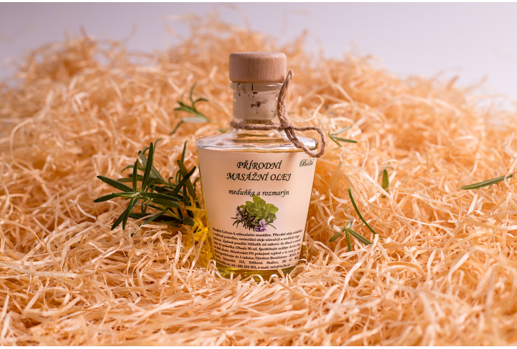 Natural massage oil (90 ml) - rosemary and melisa